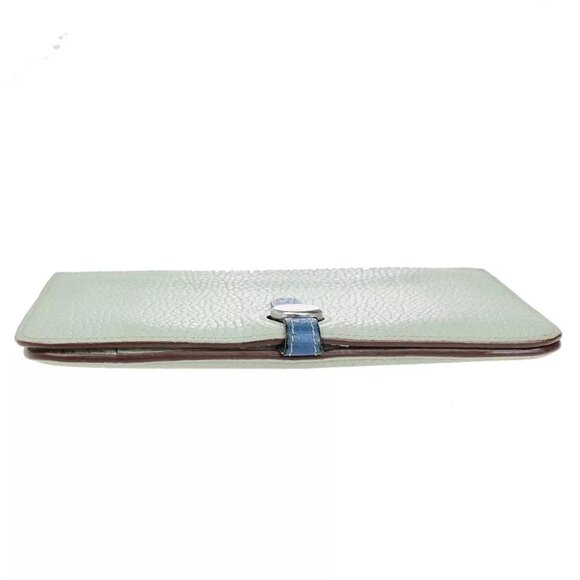 AUTHENTICITY GUARANTEED HERMES Logo Dogon GM Bicolor Long Wallet Purse - Picture 5 of 15